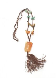 Chinese Carnelian Owl Pendant Chip Necklace