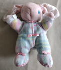 Playskool Snuzzles Bunny Rabbit Pink Plaid Plush Stuffed Animal Toy Vintage 1996