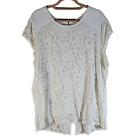 Chico's Cream Lace Lined Short Sleeve Tunic Top Women Size XL