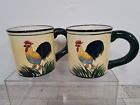 Vintage Set of 2 Rooster Coffee Tea Mugs Cups 4