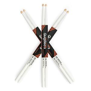 QuigBeats Drum Sticks, Hickory 5A Drumsticks Set for Adults & Kids, White