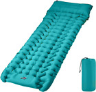 Self-Inflate Blue Thermo Camping Air Mat Pad with Pillow - Ultralight Waterproof