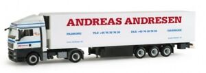 HERPA, MAN TGX XLX 4x2 with 3 Axle Refrigerator Trailer A. ANDRESEN, 1/8 Scale...