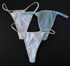 3 NEW Victoria's Secret VTG 2000s Ribbed Cotton String Thong Panties LOT MEDIUM