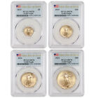 Set of 4 2024 Gold Eagle PCGS MS70 First Day of Issue FDOI Eagles Flag Label