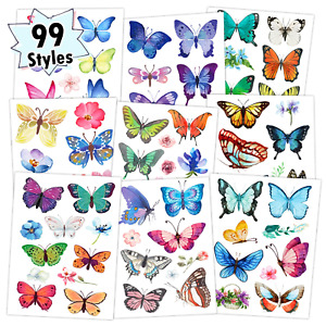 10 Sheets Butterfly Temporary Tattoos for Kids Girls Women, Butterfly Fake Tatto