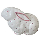 Vintage Tiffany’s bunny rabbit pink piggy bank porcelain made Austria figurine