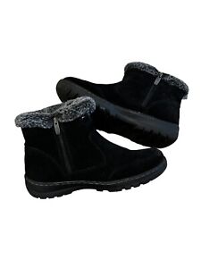 Khombu Womens Ankle Boots Size 9 Black Side Zip snow weather