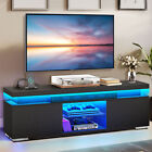TV Stand with Charging Station & LED Lights For 55/60/65 in Entertainment Center