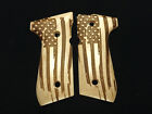 --Maple American Flag Beretta 92fs Grips Checkered Engraved Textured