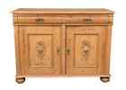Antique French Pine Two Door Kitchen Cupboard Sideboard.