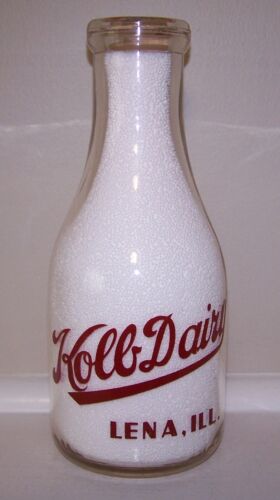 New ListingKOLB DAIRY Quart Milk Bottle LENA ILL IL ILLINOIS