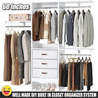 5FT Closet System with 3 Fabric Drawers Walk In Closet Organizer Clothes Rack