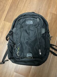 The North Face Surge Backpack Multi Pockets Adjustable Laptop Joey Black College