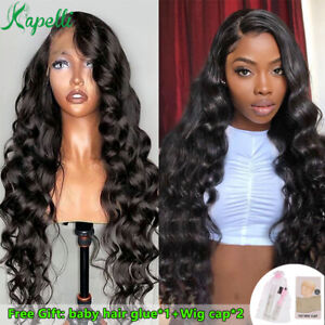Indian Human Hair Lace Front Wigs Loose Deep 13x4 Lace Frontal Wig Glueless Wigs