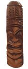Vintage Hawaiian Hand Carved Solid Wood 11 In Tiki Statue signed Malii 2002