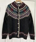 Woolrich Wool Mohair Fair Isle Nordic Cardigan Sweater Women Sz XL Button Vtg
