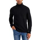 Club Room Men's Chunky Cable Knit Turtleneck Sweater  Deep Black Xxl