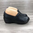 Bolo Clogs Women's 6.5 Black Leather Slip On Shoes