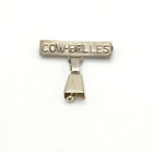 Vintage Sterling Silver Cow Belles Bell Dangle Brooch Pin Articulated 7/8