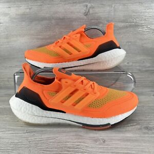 Adidas ULTRABOOST 21 Screaming Orange PRIMEKNIT Running Shoes FZ1920 Mens Sz 9.5
