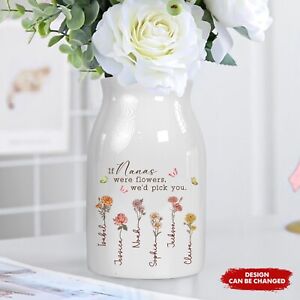 Custom Birth Month Flower Mini Flower Vase, Mothers Day Gift for Grandma Mom