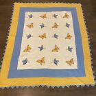 Vintage Quilt Butterfly Embroidery Handmade Hand Quilted 65”X75