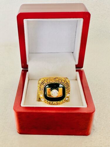 2002 Miami Hurricanes NCAA 18k GP Brass Championship Ring W Box, US SHIP