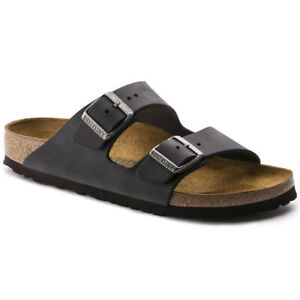 Birkenstock Unisex Arizona Oiled Leather Sandals 0552111 - Black