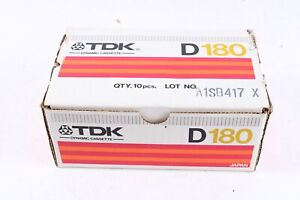 Vintage TDK D-180 Audio Cassette Tape Box Of 10 Sealed NOS Japan