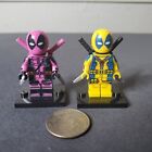 Custom Lego Deadpool Pink & Yellow  With Mask & Katanas