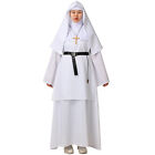 Women's Traditional White Nun Dress Halloween Party Cosplay Adult Nun Costume