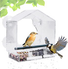 Window Bird Feeder, Large Bird House Feeders for outside with 4 Strong Suction C