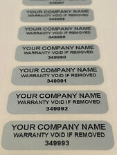 100 CUSTOM PRINTED SECURITY VOID LABELS ASSET STICKERS SEALS 1.5 X .50 INCH
