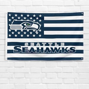 For Seattle Seahawks Football Fans 3x5 ft American Flag NFL Gift Banner