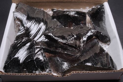 Obsidian 10 OZ Lot Natural Black Volcanic Glass Obsidian Crystal Chunks