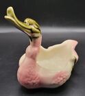 Vintage Mid Century Modern Hull Pottery Green Pink Goose Swan Duck Planter