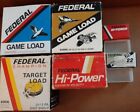 (6) Vintage Empty Federal Ammo Boxes - 12 GA Target & Game, 22 Short, .22 Long