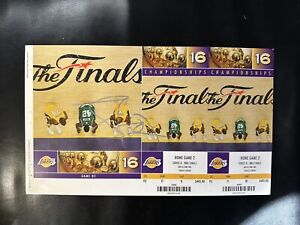 Season Ticket For Lakers Finals Autographed By Lamar Odom And Kobe Is Pictured