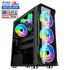 USA NEW ATX Mid Tower Desktop PC Gaming RGB Computer Case Black