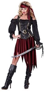 Queen of the High Seas Caribbean Pirate Lady Fancy Dress Halloween Adult Costume
