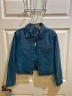 Gap vintage teal blue green leather jacket extra small