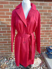 Ellen Tracy True Christmas Red Trench Coat XL 12-14