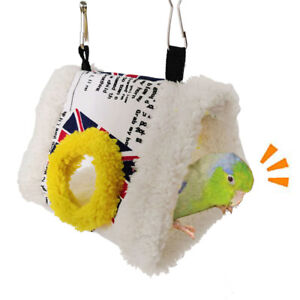 Triangle Square Plush Nest Bird Parrot Hanging Cave Hammock Cage Warm Bed Toy 31