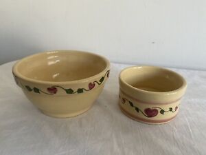 2 Alpine Pottery Bowls Roseville Ohio Vines And Hearts EUC