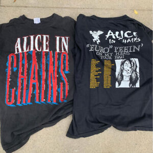 Alice In Chains Tour 1991 Cotton Black Unisex T-shirt  S-5XL Men Women VN1072