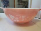 Vintage #444 Pyrex Pink Gooseberry Cinderella 4 Qt Mixing Bowl Used Condition