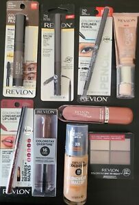Revlon Makeup Lot X9 Items: Eyeliner Foundation eyebrow lipliner Lipstick & More