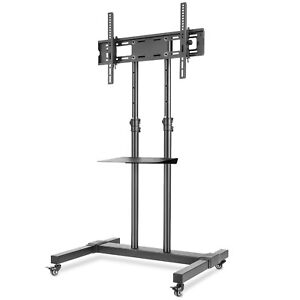 Rolling TV Stand Mobile TV Cart Floor Stand with Mount for 32-80 Inch Adjustable