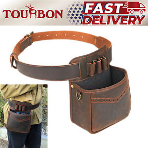 Tourbon Hunting Skeet Trap Ammo Storage Pouch Leather Shooting Shotgun Shell Bag